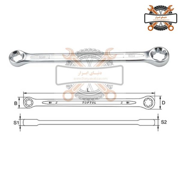 آچار دو سر رینگ E-Torx کروم وانادیوم تاپ تول