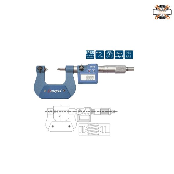 میکرومتر دیجیتال رزوه پیچ 25-0 داسکوا مدل 4127-0005