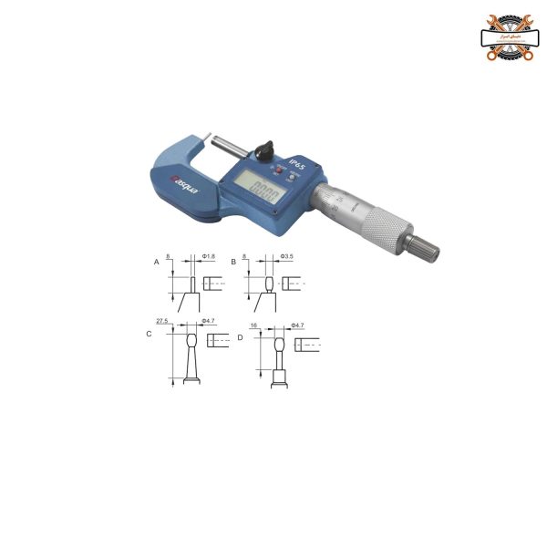 میکرومتر لوله دیجیتال نوع A 0-25 داسکوا مدل 4400-0005