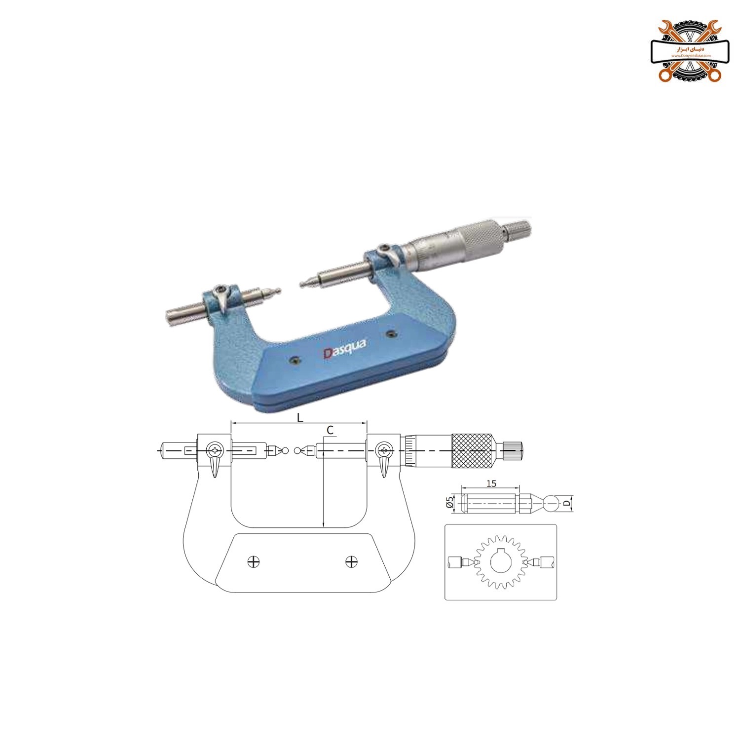 میکرومتر چرخ دنده 25-0 داسکوا مدل 4550-1005 میکرومتر چرخ دنده 25-0 داسکوا مدل 4550-1005
