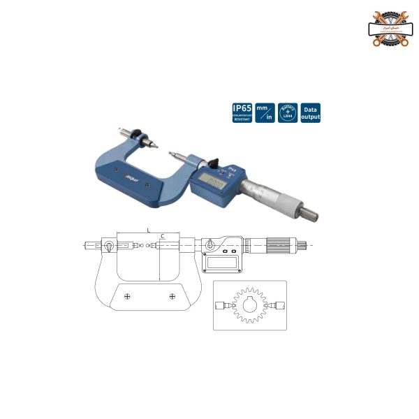 میکرومتر چرخ دنده دیجیتال 25-0 داسکوا مدل 4570-0005