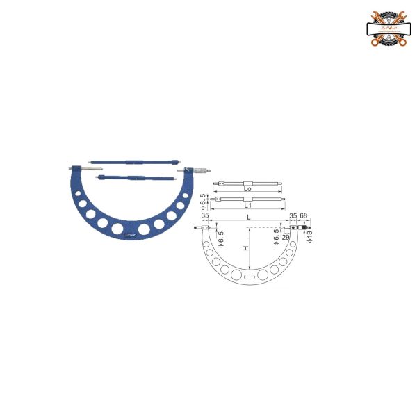 میکرومتر خارج با نوک قابل تنظیم 600-500 داسکوا مدل 4800-0015