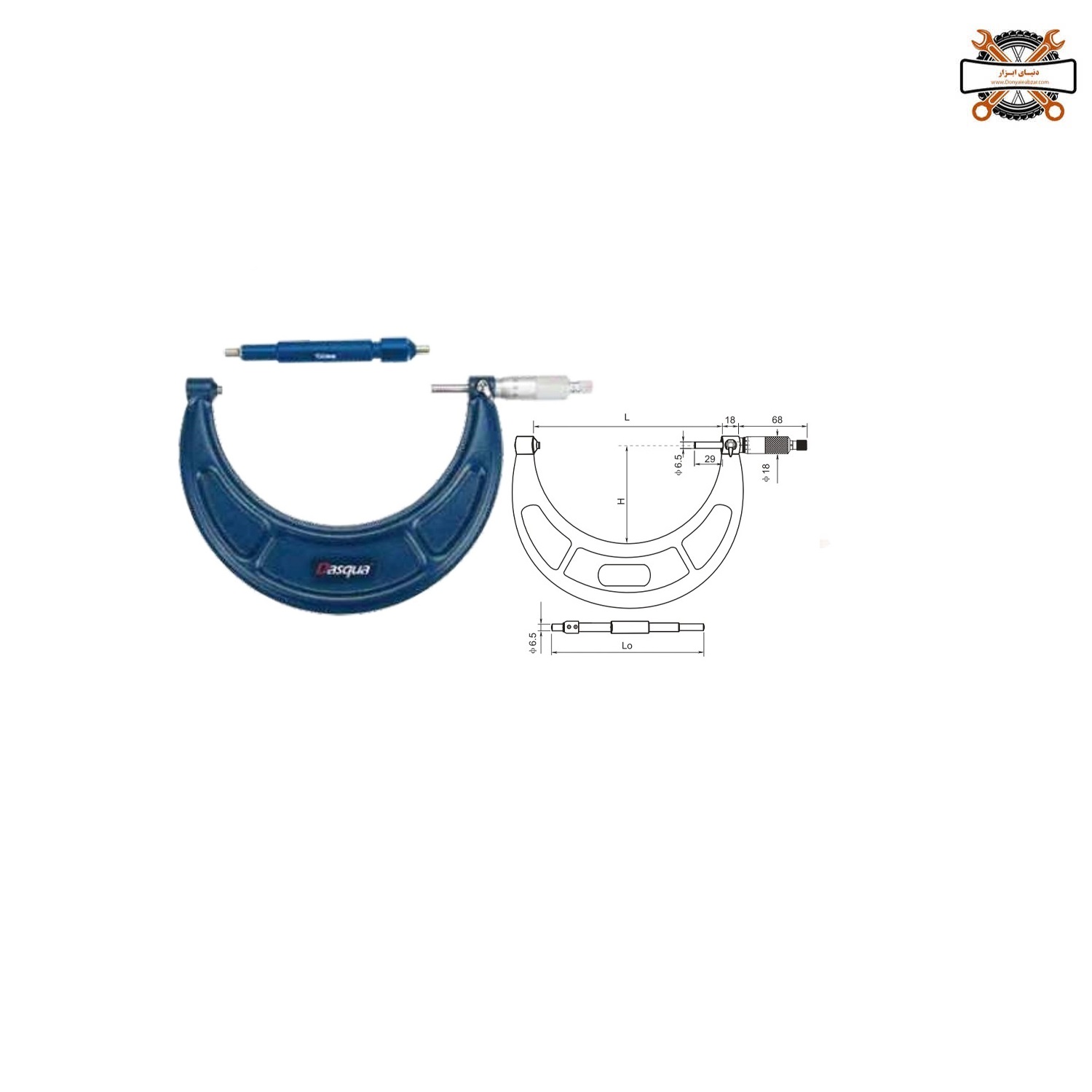 میکرومتر خارج سنج 250-225 میلیمتر دقت 0.01 داسکوا (DASQUA) مدل 4112-8150